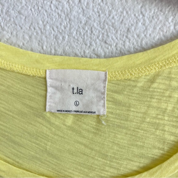 Anthropologie | t.la Women’s Yellow Flutter Ruffle Short Sleeve Top - Picture 4 of 13